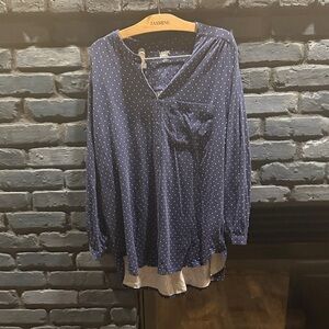 Landen’s Blue Polka Dot Blouse